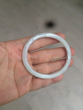 Load image into Gallery viewer, 51mm Certified Type A 100% Natural icy watery light green/white oval Jadeite Jade bangle AR91-1490