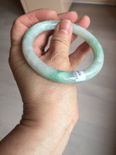 Load image into Gallery viewer, 56.5mm 100% natural type A white/sunny green round cut jadeite jade bangle BL108