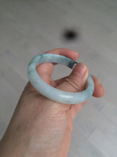 Load image into Gallery viewer, 50mm Certified Type A 100% Natural green/white with flying flowers oval Jadeite Jade bangle AH75-1630