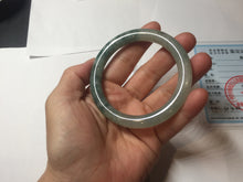 Load image into Gallery viewer, 54.6mm Certified Type A 100% Natural green white gray round cut jadeite Jade bangle BH236-0267