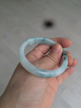 Load image into Gallery viewer, 50mm Certified Type A 100% Natural green/white with flying flowers oval Jadeite Jade bangle AH75-1630