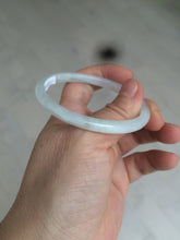 Load image into Gallery viewer, 51mm Certified Type A 100% Natural icy watery light green/white oval Jadeite Jade bangle AR91-1490