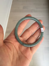 Load image into Gallery viewer, 55mm Certified Type A 100% Natural light green/blue slim round cut Guatemala Jadeite bangle BS59-4622