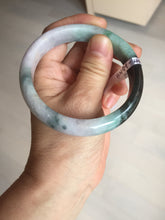 Load image into Gallery viewer, 59mm Certified Type A 100% Natural sunny green dark green purple Jadeite Jade bangle BP99-4054