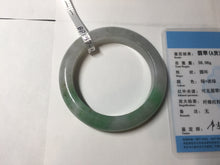 Load image into Gallery viewer, 53.5mm certified 100% natural Type A icy water sunny green/gray/black jadeite jade bangle BP157-5022