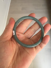 Load image into Gallery viewer, 55mm Certified Type A 100% Natural light green/blue slim round cut Guatemala Jadeite bangle BS59-4622