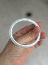 Load image into Gallery viewer, 51mm Certified Type A 100% Natural icy watery light green/white oval Jadeite Jade bangle AR91-1490