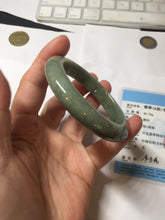 Load image into Gallery viewer, 52.5mm certified 100% natural Type A green gray black jadeite bangle PD172-6297