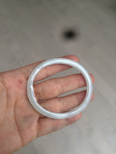 Load image into Gallery viewer, 51mm Certified Type A 100% Natural icy watery light green/white oval Jadeite Jade bangle AR91-1490