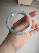 Load image into Gallery viewer, 55mm certified 100% natural icy watery light green with green floating flowers jadeite jade bangle AS88-7068