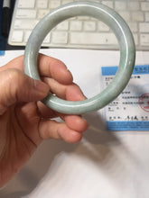 Load image into Gallery viewer, 59.8mm Certified Type A 100% Natural white/purple/green round cut jadeite Jade bangle PE123-0295