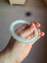 Load image into Gallery viewer, 55mm Certified type A 100% Natural icy watery light green/white round cut Jadeite bangle BG72-0420