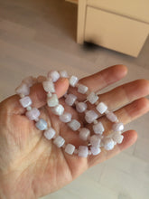 Load image into Gallery viewer, 100% natural type A icy white/purple jadeite jade beads bracelet BK57
