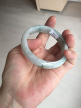 Load image into Gallery viewer, 55mm certified 100% natural icy watery light green with green floating flowers jadeite jade bangle AS88-7068