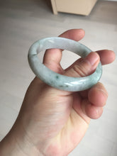 Load image into Gallery viewer, 55mm certified 100% natural icy watery light green with green floating flowers jadeite jade bangle AS88-7068