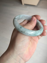 Load image into Gallery viewer, 55mm certified 100% natural icy watery light green with green floating flowers jadeite jade bangle AS88-7068
