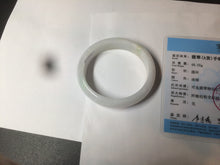 Load image into Gallery viewer, 50mm Certified Type A 100% Natural sunny green/white Jadeite Jade oval bangle BF26-1484