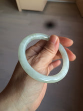 Load image into Gallery viewer, 55mm Certified type A 100% Natural icy watery light green/white round cut Jadeite bangle BG72-0420