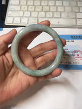 Load image into Gallery viewer, 59.8mm Certified Type A 100% Natural white/purple/green round cut jadeite Jade bangle PE123-0295