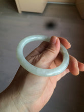 Load image into Gallery viewer, 55mm Certified type A 100% Natural icy watery light green/white round cut Jadeite bangle BG72-0420
