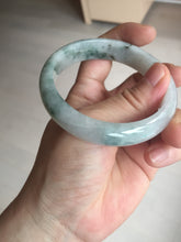 Load image into Gallery viewer, 55mm certified 100% natural icy watery light green with green floating flowers jadeite jade bangle AS88-7068