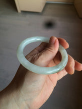 Load image into Gallery viewer, 55mm Certified type A 100% Natural icy watery light green/white round cut Jadeite bangle BG72-0420
