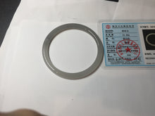Load image into Gallery viewer, 58mm Certified 100% Natural gray black(灰冰) slim round cut nephrite jade bangle HN40-9109