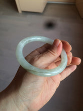 Load image into Gallery viewer, 55mm Certified type A 100% Natural icy watery light green/white round cut Jadeite bangle BG72-0420
