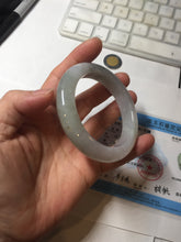 Load image into Gallery viewer, 53.5mm certified 100% natural Type A icy water sunny green/gray/black jadeite jade bangle BP158-5028