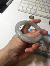 Load image into Gallery viewer, 53.5mm certified 100% natural Type A icy water sunny green/gray/black jadeite jade bangle BP158-5028
