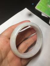 Load image into Gallery viewer, 50mm Certified Type A 100% Natural sunny green/white Jadeite Jade oval bangle BF26-1484