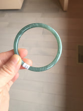 Load image into Gallery viewer, 55.5mm Certified Type A 100% Natural dark green/blue/gray Guatemala slim round cut Jadeite bangle PH172-8138