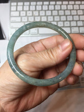 Load image into Gallery viewer, 56.6mm Type A 100% Natural Light Green/Gray/Black/Brown “Reed Flowers & Snow” Guatemala Slim Round Cut Jadeite Bangle PJ130-1426