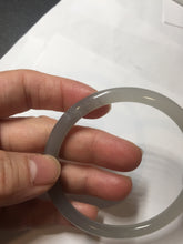 Load image into Gallery viewer, 58mm Certified 100% Natural gray black(灰冰) slim round cut nephrite jade bangle HN40-9109