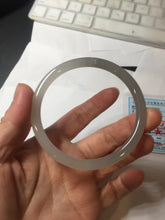 Load image into Gallery viewer, 58mm Certified 100% Natural gray black(灰冰) slim round cut nephrite jade bangle HN40-9109