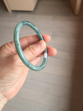 Load image into Gallery viewer, 55.5mm Certified Type A 100% Natural dark green/blue/gray Guatemala slim round cut Jadeite bangle PH172-8138