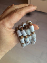 Load image into Gallery viewer, 100% natural type A green/purple jadeite jade beads bracelet group BK56