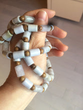 Load image into Gallery viewer, 100% natural type A green/purple jadeite jade beads bracelet group BK56