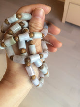 Load image into Gallery viewer, 100% natural type A green/purple jadeite jade beads bracelet group BK56