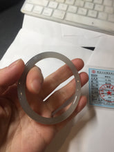 Load image into Gallery viewer, 58mm Certified 100% Natural gray black(灰冰) slim round cut nephrite jade bangle HN40-9109