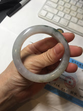 Load image into Gallery viewer, 53.5mm certified 100% natural Type A icy water sunny green/gray/black jadeite jade bangle BP158-5028