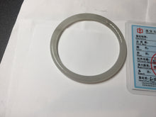 Load image into Gallery viewer, 54.3mm Certified 100% Natural gray black(灰冰) slim round cut nephrite jade bangle HN41-9131