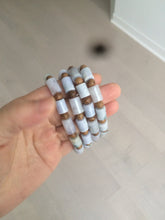 Load image into Gallery viewer, 100% natural type A green/purple jadeite jade beads bracelet group BK56