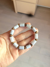 Load image into Gallery viewer, 100% natural type A green/purple jadeite jade beads bracelet group BK56