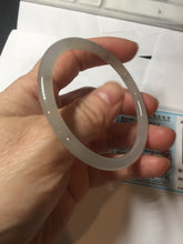 Load image into Gallery viewer, 54.3mm Certified 100% Natural gray black(灰冰) slim round cut nephrite jade bangle HN41-9131