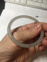 Load image into Gallery viewer, 54.3mm Certified 100% Natural gray black(灰冰) slim round cut nephrite jade bangle HN41-9131