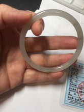 Load image into Gallery viewer, 54.3mm Certified 100% Natural gray black(灰冰) slim round cut nephrite jade bangle HN41-9131