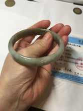 Load image into Gallery viewer, 60.2mm Certified Type A 100% Natural dark green gray black jadeite Jade bangle PD173-6298