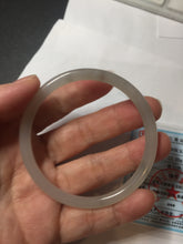 Load image into Gallery viewer, 54.3mm Certified 100% Natural gray black(灰冰) slim round cut nephrite jade bangle HN41-9131