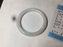 Load image into Gallery viewer, 55mm certified Type A 100% Natural green/white Jadeite Jade bangle BF28-1453